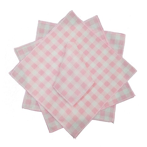 8 Guardanapos Xadrez Rosa