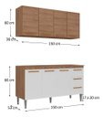 Ver imagem 4 de Balcão Cozinha Joia 1.50m Luxo + Aereo Madeirado/Branco Mesclado