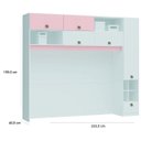 Ver imagem 3 de Quarto Solteiro Completo Conjugado 4 peças Branco/Rosa Blush Móveis Castro