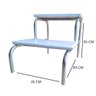 Escada Escadinha 2 Degraus para Maca e Depilação Medcombo Cor Cinza Modelo Estrutura Prata com - 2
