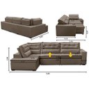 Ver imagem 2 de Sofá de Canto Retrátil e Reclinável com Molas LE 3,40x2,00m Viviane Suede Capuccino Madelina