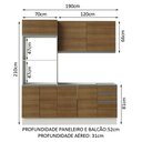Ver imagem 4 de Armário de Cozinha Compacta 100% MDF 190cm Branco/Rustic Acordes Madesa 01