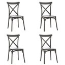 Ver imagem 1 de Kit 4 Cadeiras Katrina Preta de Jantar de Polipropileno e Fibra de Vidro
