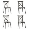 Kit 4 Cadeiras Katrina Preta de Jantar de Polipropileno e Fibra de Vidro - 1
