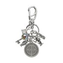 Ver imagem 1 de Chaveiro Proteção com Miniaturas e Medalha de São Bento Prata Velha FORNECEDOR 1 118338