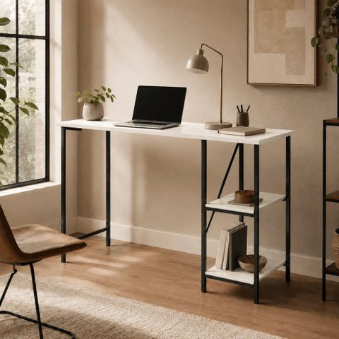 Escrivaninha Mesa Office Estudo Estilo Industrial 110cm Klm Móveis