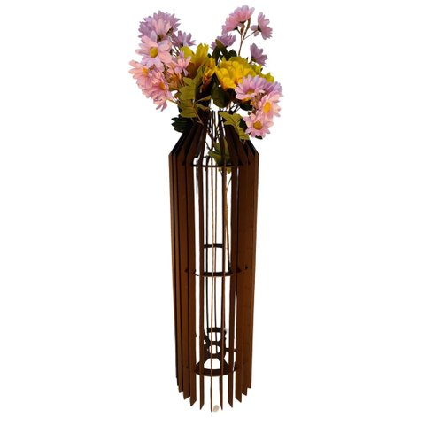 Vaso de Chão Decorativo Grande Mdf Penedo:preto/60x20cm
