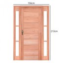 Ver imagem 4 de Kit Porta de Abrir Madeira 2 Vitrô 213cmx156cmx12cm PE30 Natural Abertura Esquerda