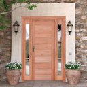 Ver imagem 1 de Kit Porta de Abrir Madeira 2 Vitrô 213CMX156CMX12CM PE30 Natural Abertura Esquerda Marrom Esel