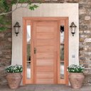 Ver imagem 1 de Kit Porta de Abrir Madeira 2 Vitrô 213cmx156cmx12cm PE30 Natural Abertura Esquerda