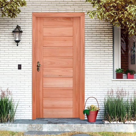 Porta de Madeira Folha 210cmx80cmx3cm Pe30 Esel