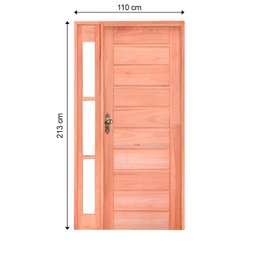 Kit Porta de Madeira Vitrô Direita 110cmx213cmx12cm PE30 Esel - 4