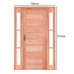 Kit Porta de Madeira Vitrô Direita 156cmx213cmx12cm PE30 Esel - 4