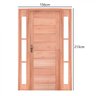 Kit Porta de Madeira Vitrô Direita 156cmx213cmx12cm PE30 Esel - 4