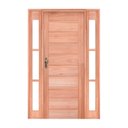 Ver imagem 2 de Kit Porta de Abrir Madeira 2 Vitrô 213cmx156cmx12cm PE30 Abertura Direita