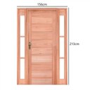 Ver imagem 3 de Kit Porta de Abrir Madeira 2 Vitrô 213cmx156cmx12cm PE30 Abertura Direita