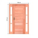 Ver imagem 4 de Kit Porta de Abrir Madeira 2 Vitrô 213cmx146cmx12cm PE30 Abertura Direita