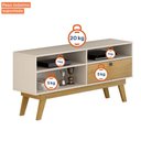 Ver imagem 6 de Rack para Tv até 50 Polegadas 1 Porta Houston Valdemóveis Off White/cinamomo