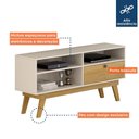 Ver imagem 4 de Rack para Tv até 50 Polegadas 1 Porta Houston Valdemóveis Off White/cinamomo