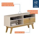 Ver imagem 5 de Rack para Tv até 50 Polegadas 1 Porta Houston Valdemóveis Off White/cinamomo