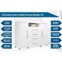 Ver imagem 2 de Cômoda de Quarto Master C/ 2 Portas 1 Nicho e 4 Gavetas Branco - Santos Andirá