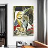 Quadro Decorativo Pablo Picasso Cabeça De Uma Mulher Lendo:60x40 cm/DOURADA - 6