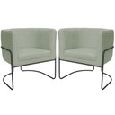 Ver imagem 1 de Kit 02 Poltronas Decorativas Betina Bouclé Verde Claro Nexta Casa