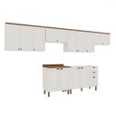 Ver imagem 2 de Cozinha Completa Iluminata 12 Portas 3 Gavetas 100% Mdf Branco/ébano - Genialflex