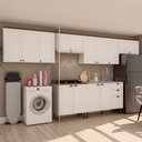 Ver imagem 1 de Cozinha Completa Iluminata 12 Portas 3 Gavetas 100% Mdf Branco/ébano - Genialflex