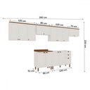Ver imagem 4 de Cozinha Completa Iluminata 12 Portas 3 Gavetas 100% Mdf Branco/ébano - Genialflex
