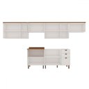 Ver imagem 3 de Cozinha Completa Iluminata 12 Portas 3 Gavetas 100% Mdf Branco/ébano - Genialflex