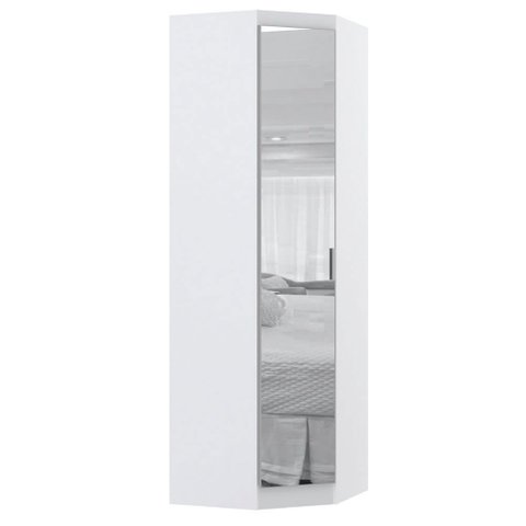Guarda Roupa de Canto Diagonal Modulado 70cm 1 Porta com Espelho Alpes Luciane Móveis