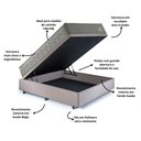 Ver imagem 6 de Base Box Baú Casal 138x188 Suede com Colchão New 4 Estações Molas Ensacadas