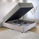 Ver imagem 3 de Base Box Baú Casal 138x188 Suede com Colchão New 4 Estações Molas Ensacadas