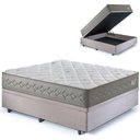 Ver imagem 1 de Base Box Baú Casal 138x188 Suede com Colchão New 4 Estações Molas Ensacadas