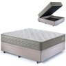 Base Box Baú Casal 138x188 Suede com Colchão New 4 Estações Molas Ensacadas - 1