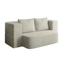 Ver imagem 4 de Sofá Cama Puff Modular Dobrável 1,90m Duo Boucle - Balaqui Cor:Bege