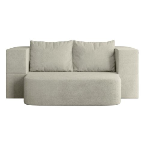 Sofá Cama Puff Modular Dobrável 1,90m Duo Boucle - Balaqui Cor:Bege