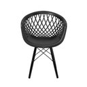 Ver imagem 4 de Conjunto Mesa Redonda Eames Black 90cm + 4 Cadeiras Web Dsw Sala Cozinha Jantar La Mobilia