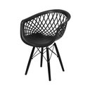 Ver imagem 3 de Conjunto Mesa Redonda Eames Black 90cm + 4 Cadeiras Web Dsw Sala Cozinha Jantar La Mobilia