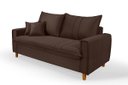 Ver imagem 1 de Sofa Living com Bau Multiuso 3 Lugares Suede Pes em Madeira: Marrom