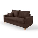 Ver imagem 1 de Sofa Living com Bau Multiuso 3 Lugares Suede Pes em Madeira: Marrom