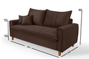 Ver imagem 6 de Sofa Living com Bau Multiuso 3 Lugares Suede Pes em Madeira: Marrom