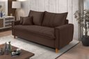Ver imagem 3 de Sofa Living com Bau Multiuso 3 Lugares Suede Pes em Madeira: Marrom