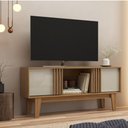 Ver imagem 4 de Rack Ripado 2 Portas 1500mm Naturalle /cristalo - Decibal