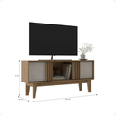 Ver imagem 5 de Rack Ripado 2 Portas 1500mm Naturalle /cristalo - Decibal