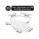 Ver imagem 2 de 2 Caixas Organizadoras Branco com Tampa Grande 15 Lts Rattan