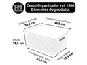 Ver imagem 2 de 2 Caixas Organizadoras Branco com Tampa Grande 15 Lts Rattan