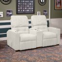 Ver imagem 1 de Poltrona do Papai Dupla Reclinável Real Sala de Tv Cinema Bouclê - Sofa Store:bouclê Bege Marfim