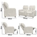 Ver imagem 4 de Poltrona do Papai Dupla Reclinável Real Sala de Tv Cinema Bouclê - Sofa Store:bouclê Bege Marfim